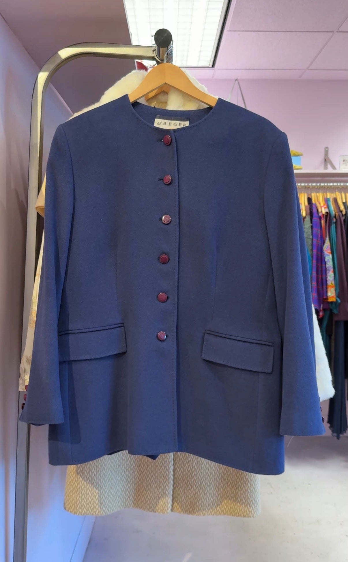 LSV 1990s Jaeger wool/angora jacket blue fits M-L