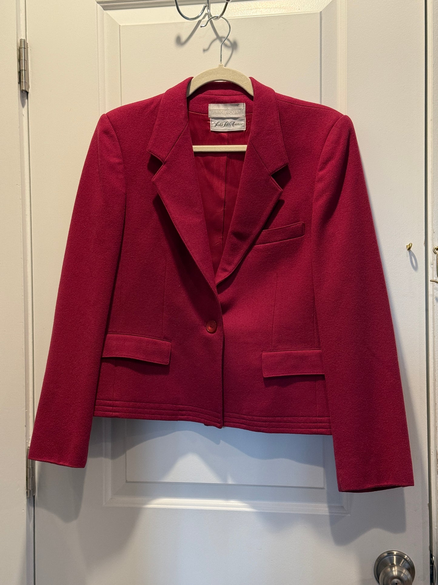 LSV 1990s Evan-Picone wool blazer magenta fits S-M