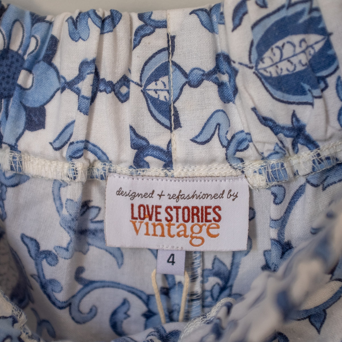 Summer Balloon Pant - Blue Vines