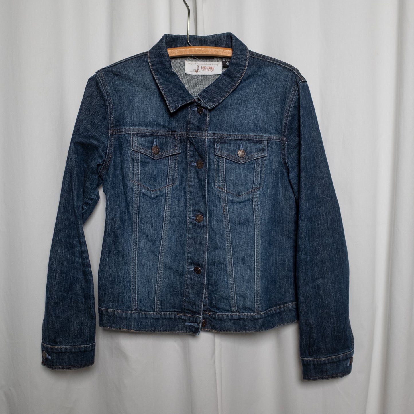 Upcycled "Mountain Moonlight" denim scraps jacket