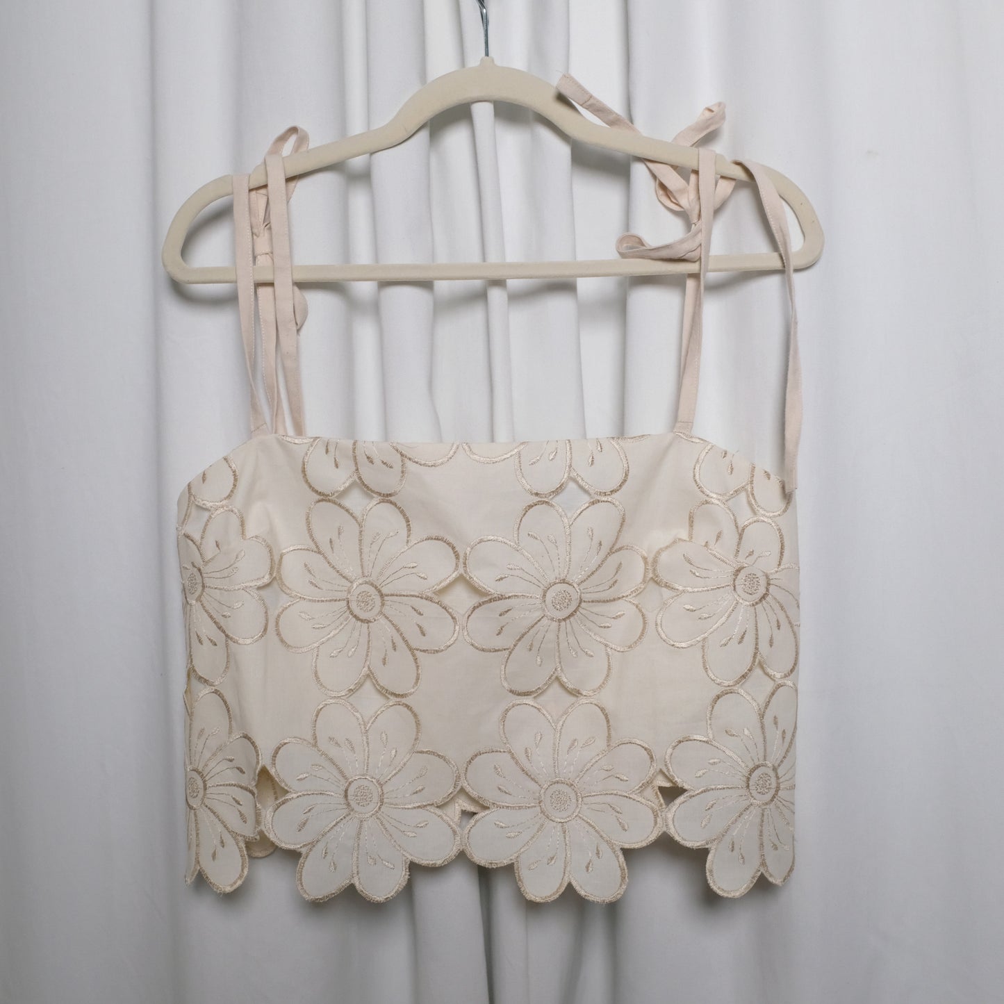 Upcycled flower runner boxy crop top (S)