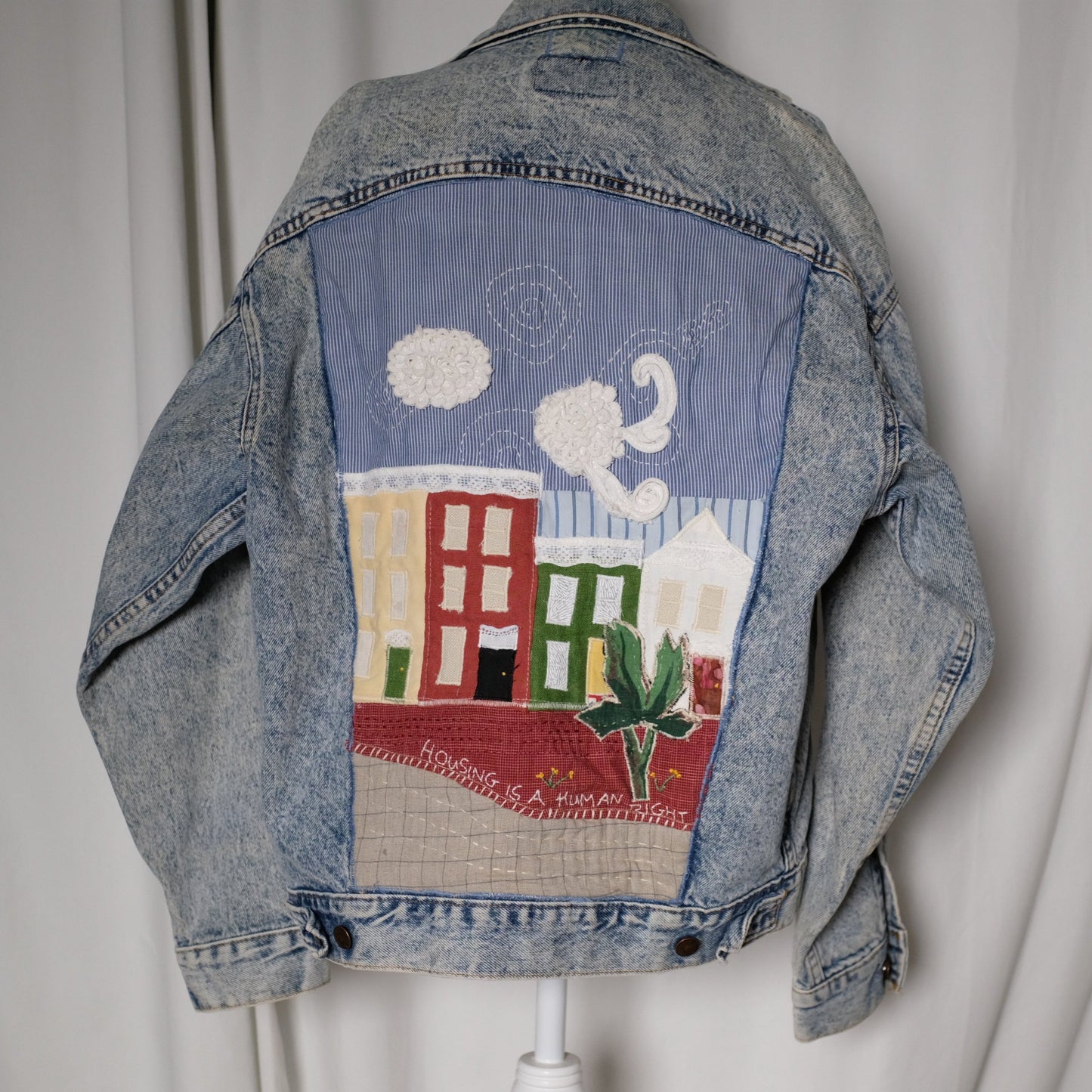 "Housing For All" Upcycled Denim Jacket