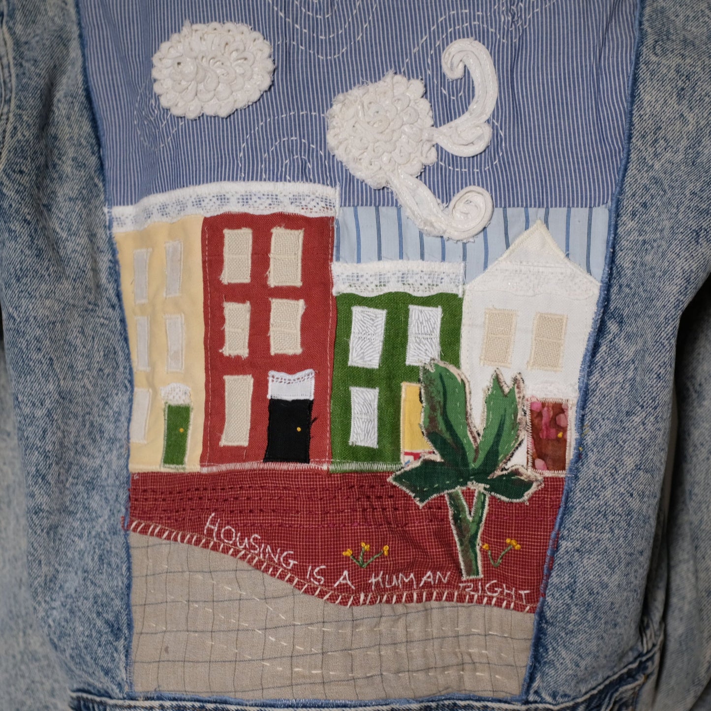 "Housing For All" Upcycled Denim Jacket