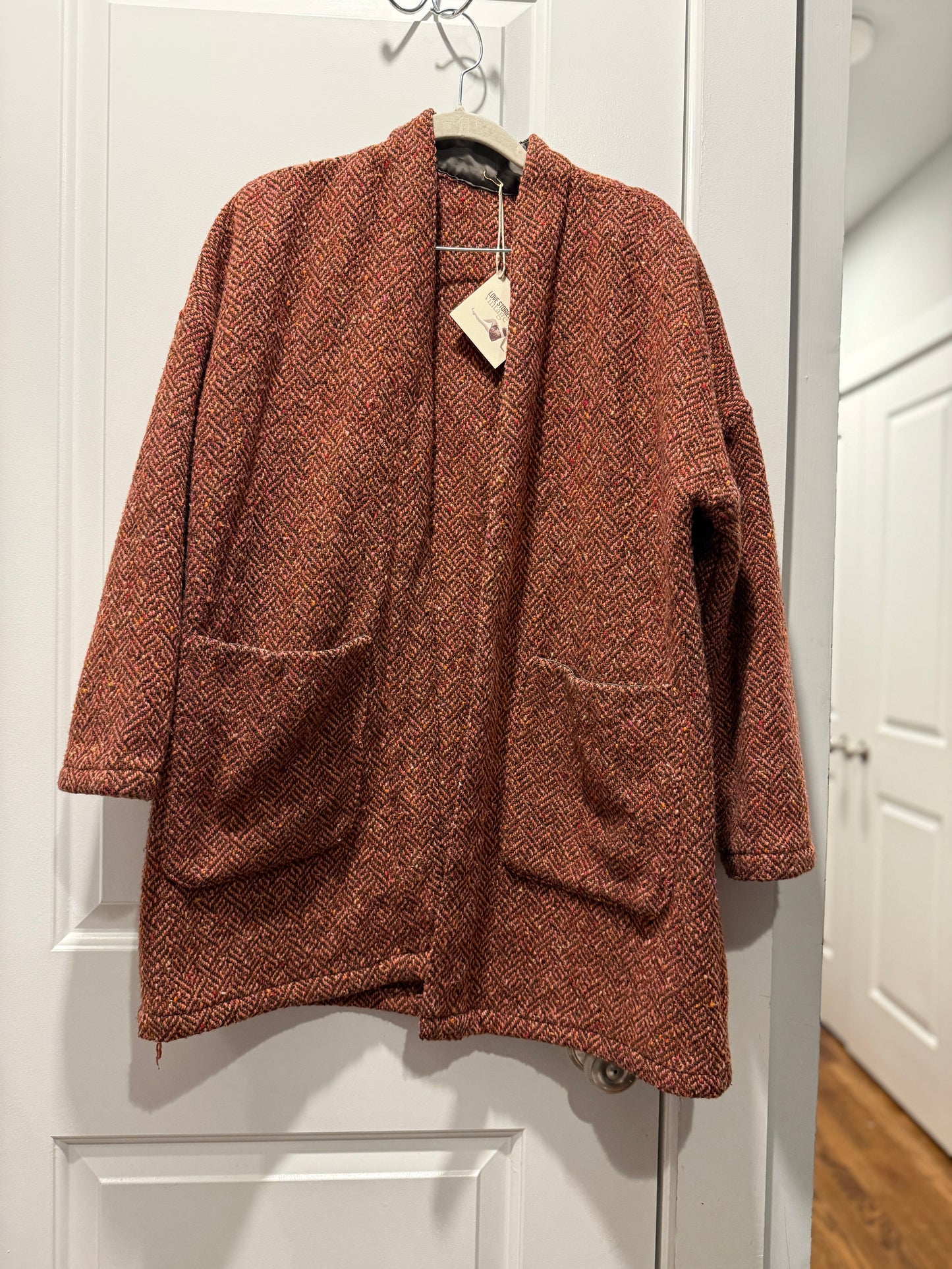LSV 1970s Wool tweed open lined jacket fits S-L