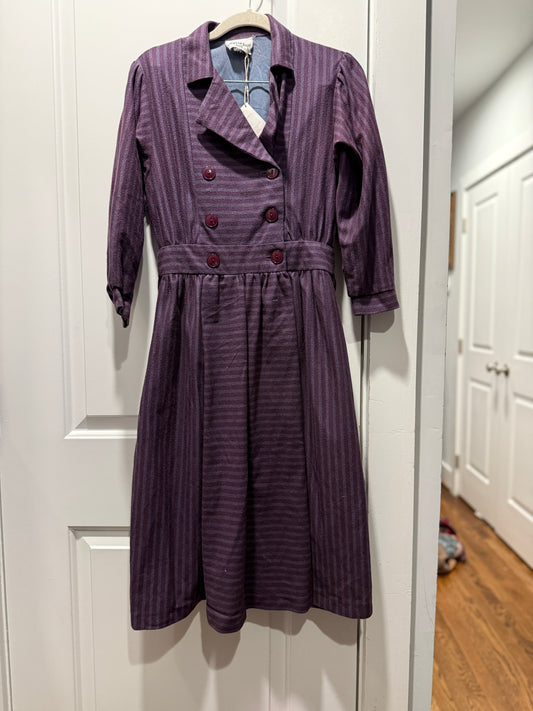 1980s Alyssa Scott striped shirt dress XS-S