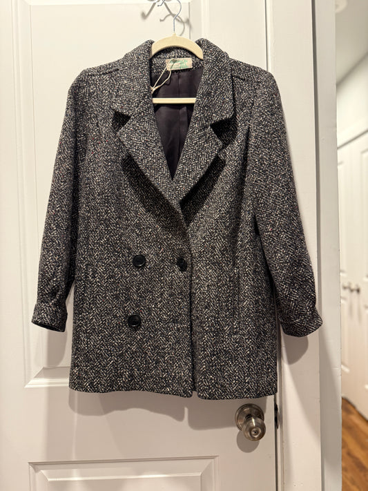 LSV 1970s Fashions by Jill wool tweed short coat fits XS-S
