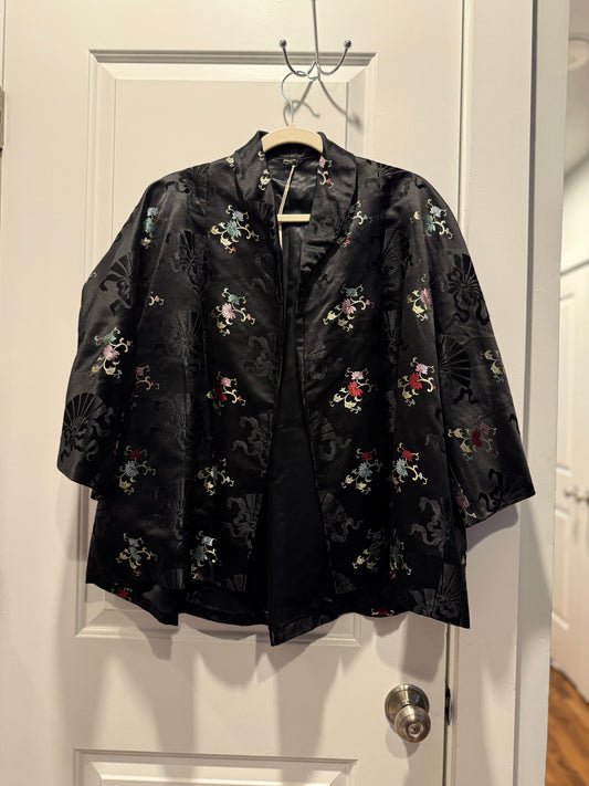 LSV 90s Chinese embroidered jacket black fits L-XL+