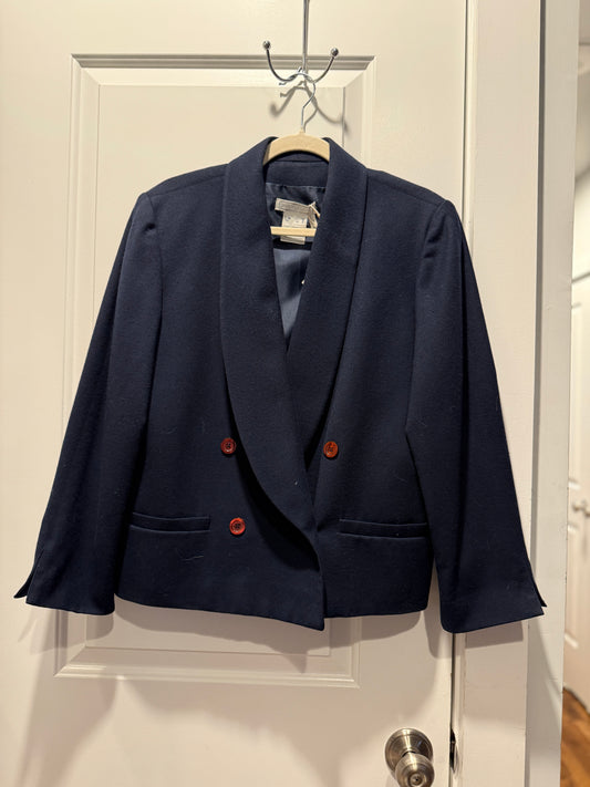 LSV 1980s Gaston Jaunet Paris wool cropped blazer fits XS-S