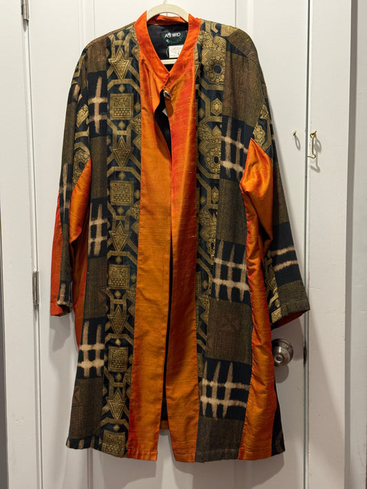 Y2K As-Hro silk blend long jacket 1X-2X