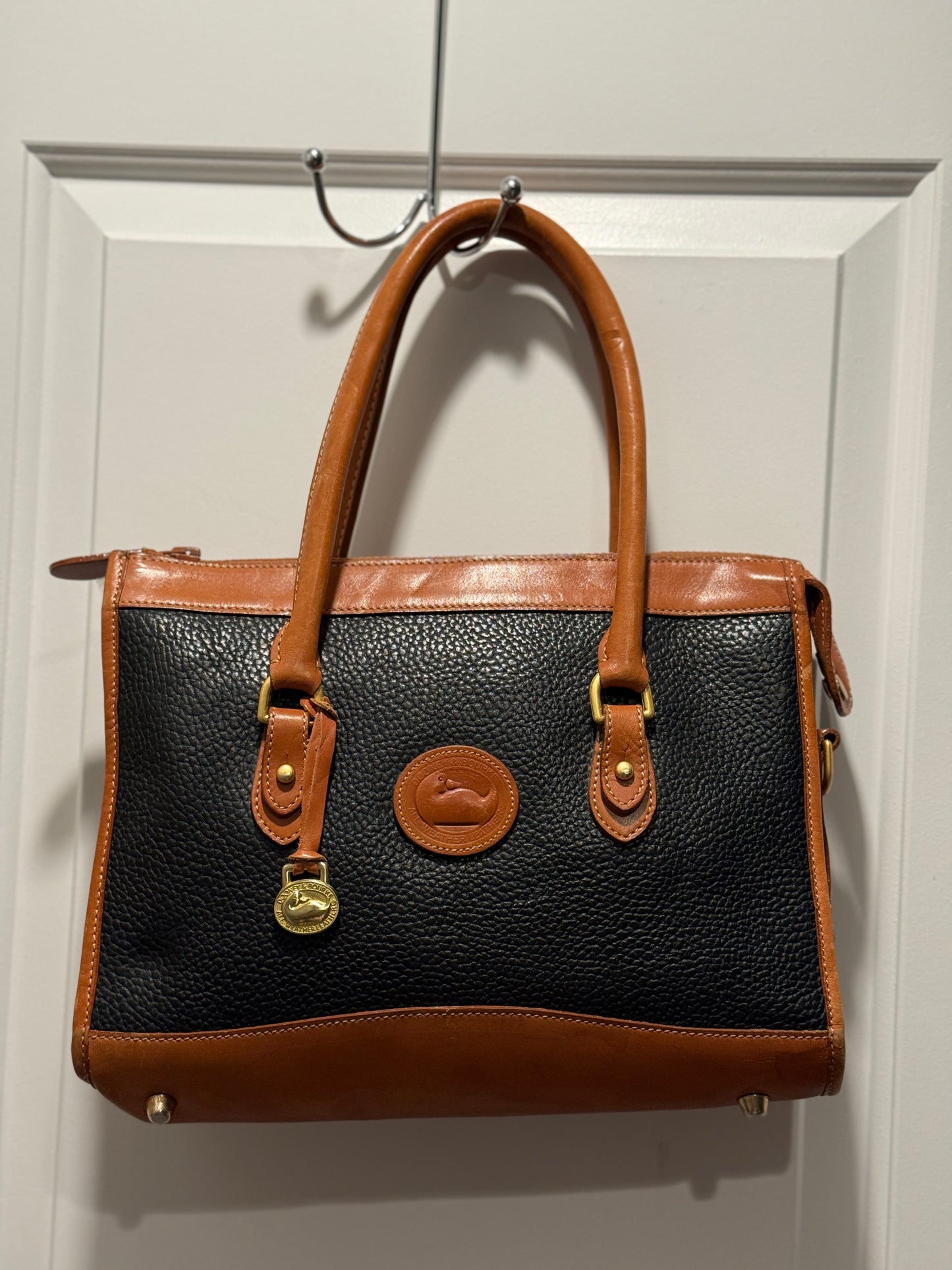 LSV 1990s Dooney & Bourke Top Handle Boarding Bag Black