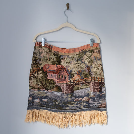 Mini Skirt - Vintage Tapestry Scene