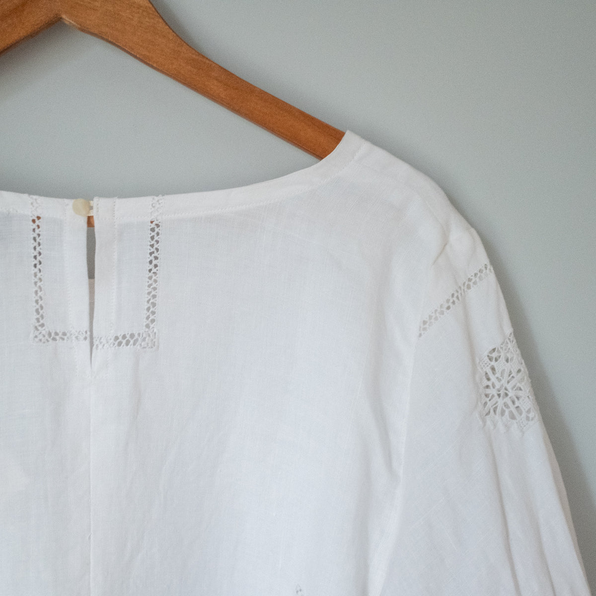 Puff Sleeve Blouse - Linen Openwork (Size 3)