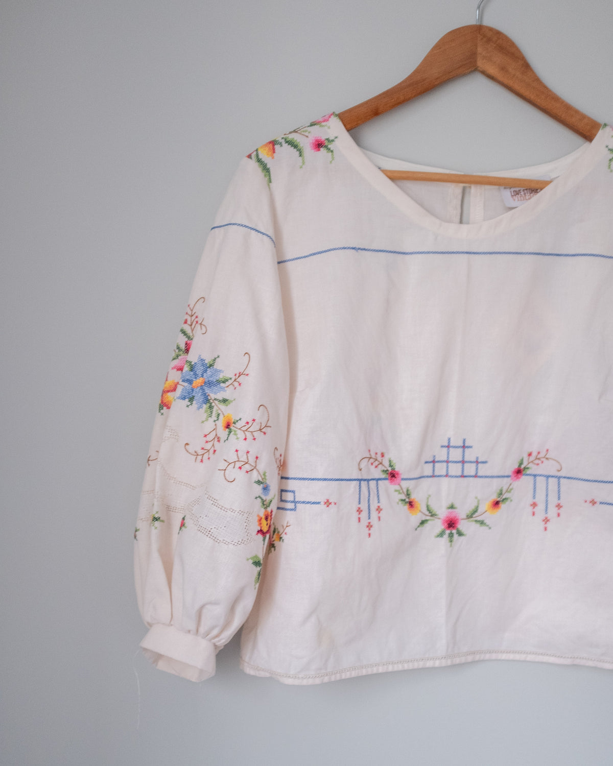 Puff Sleeve Blouse - Floral Needlepoint (Size 3)
