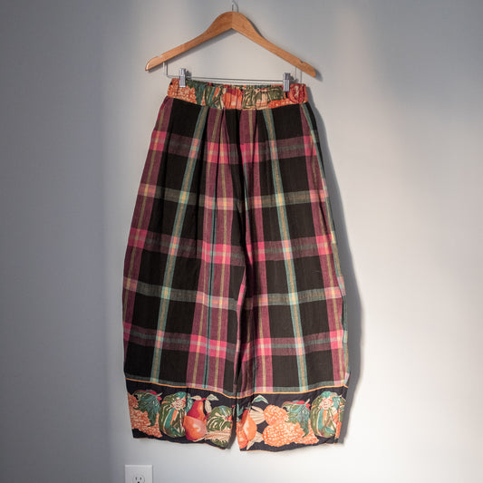Fall Barrel Pant - Plaid + Veggies (Size 2)