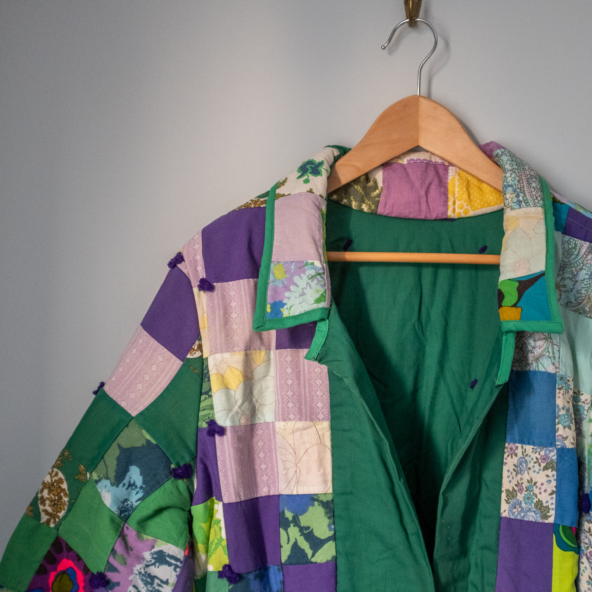 Quilt Duster Jacket - Patchwork Greens