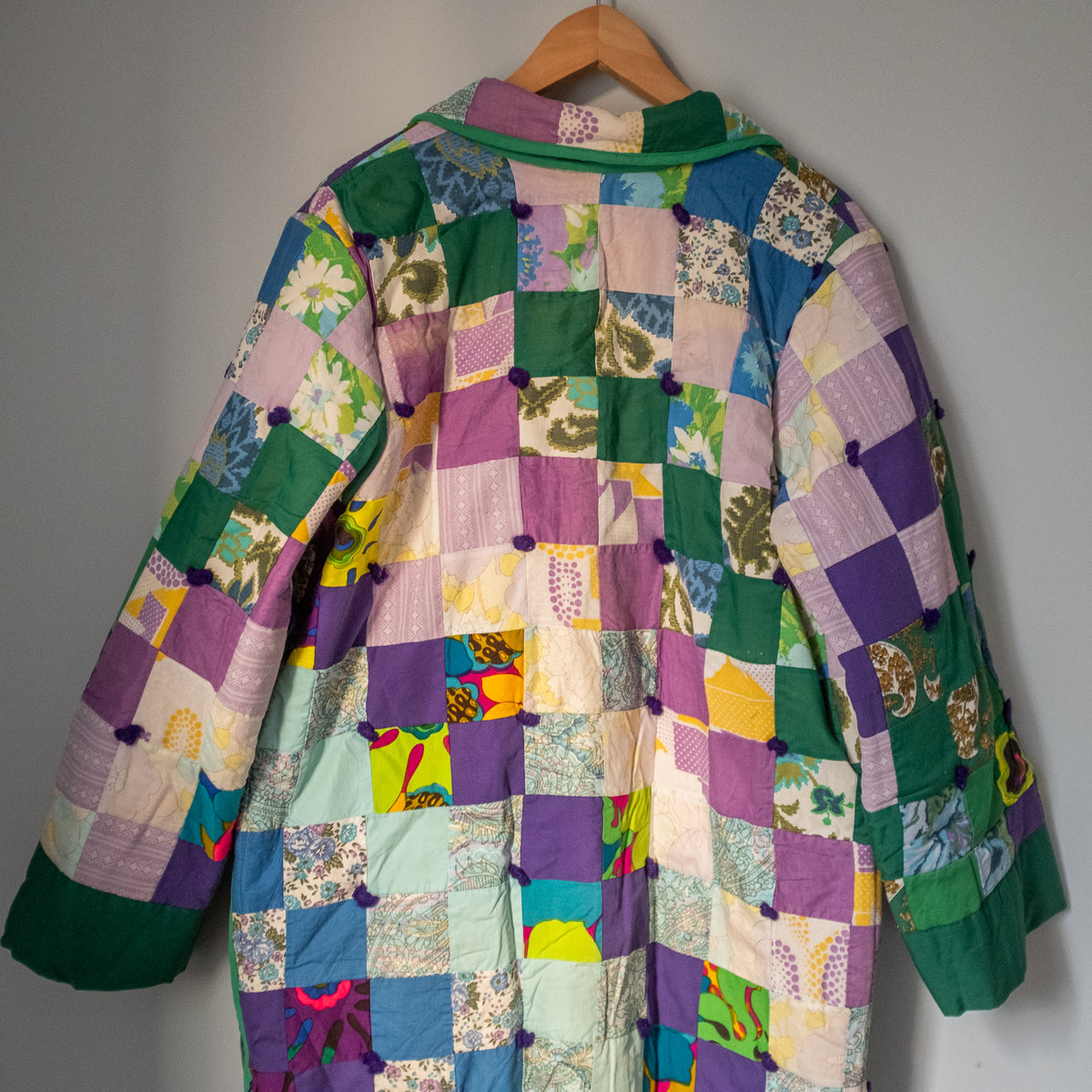 Quilt Duster Jacket - Patchwork Greens