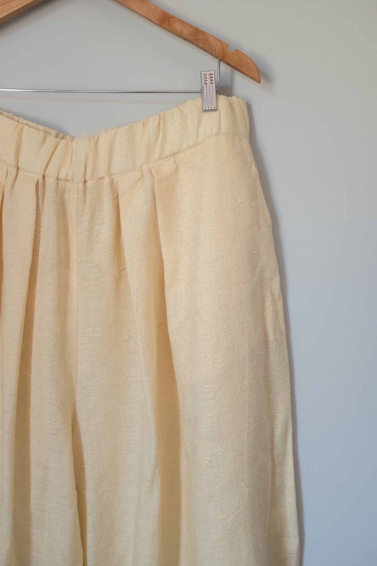 Summer Barrel Pant - Cream Slub