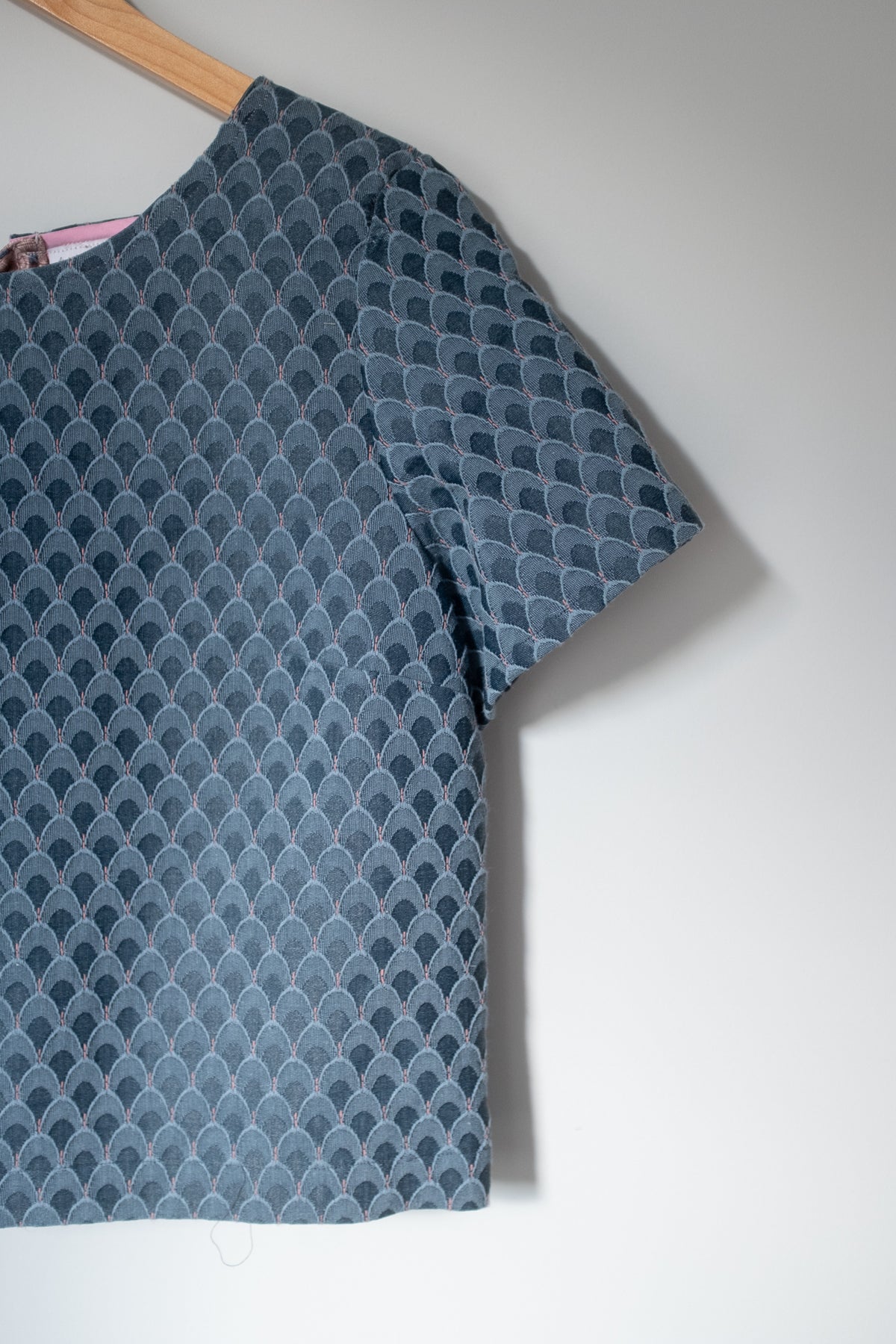Cropped Blouse - Deco Blue Tie-Back
