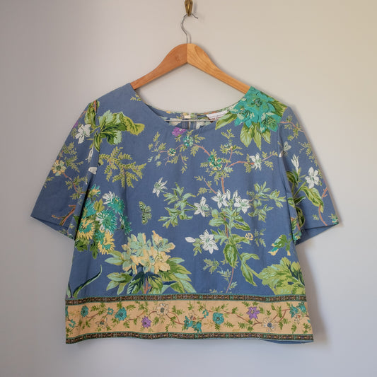 Summer Cropped Blouse - Country Floral