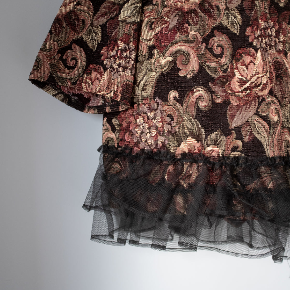 Cropped Blouse - Dark Floral Tapestry Custom