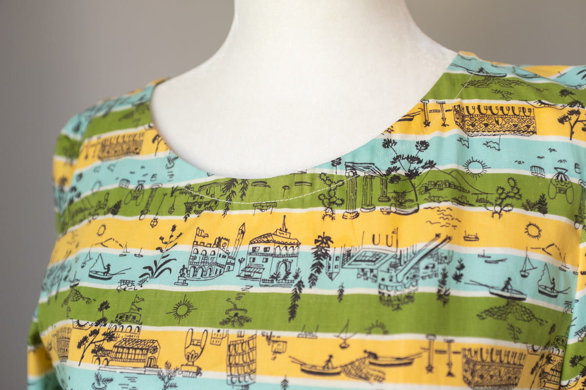 Summer Cropped Blouse - Vacation Print