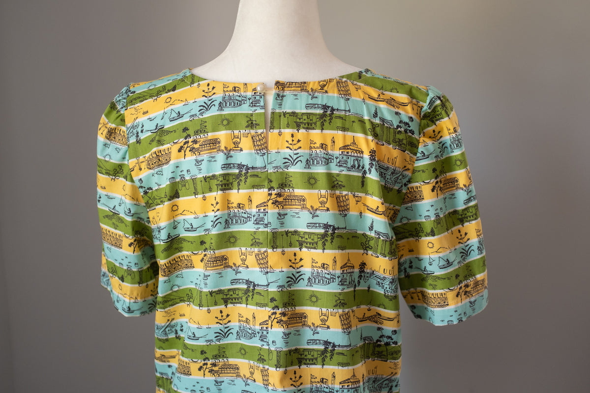 Summer Cropped Blouse - Vacation Print
