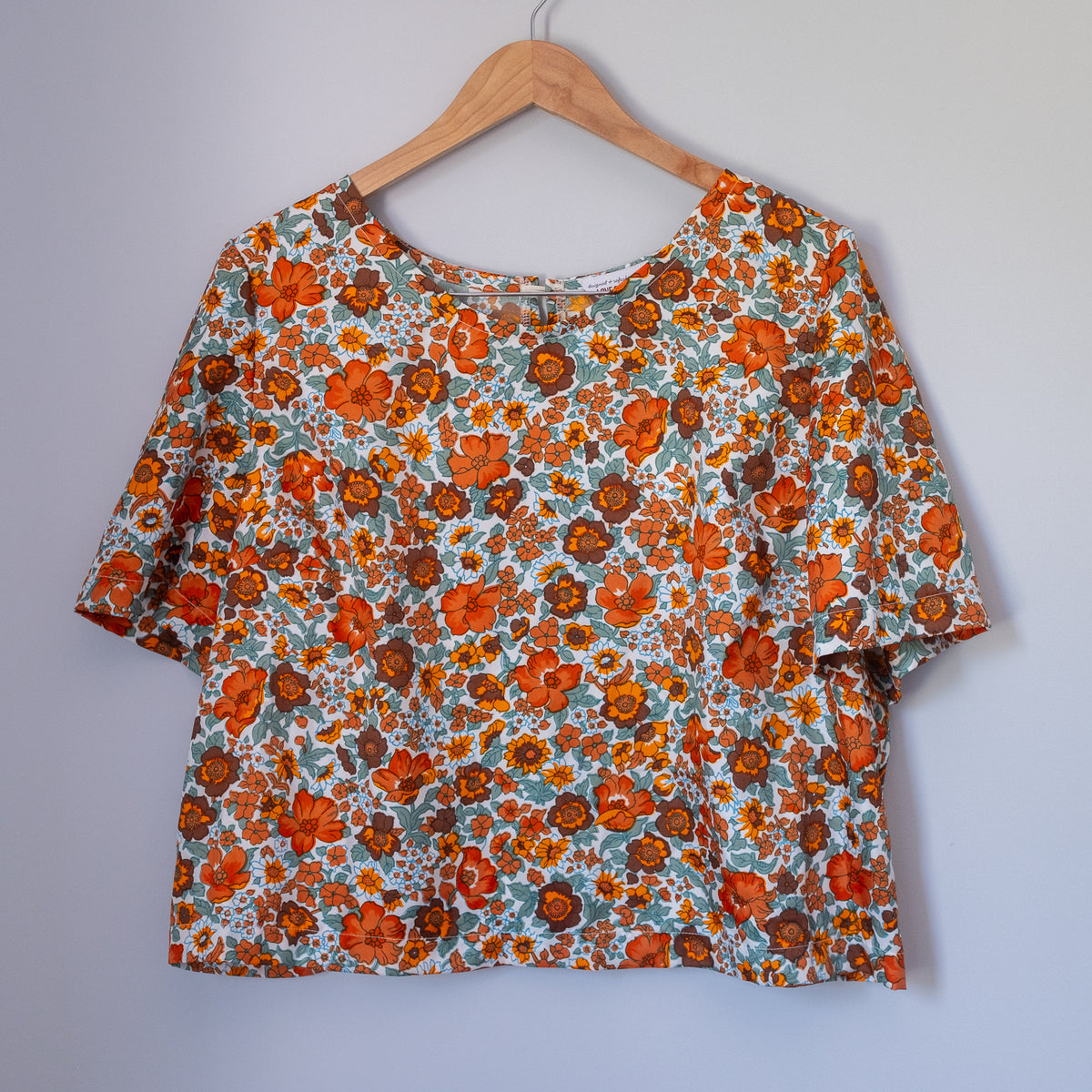 Summer Cropped Blouse - Rusty Floral