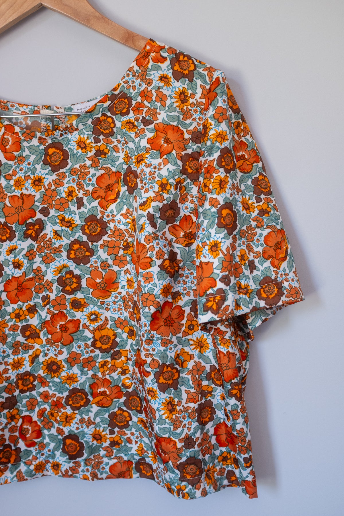 Summer Cropped Blouse - Rusty Floral