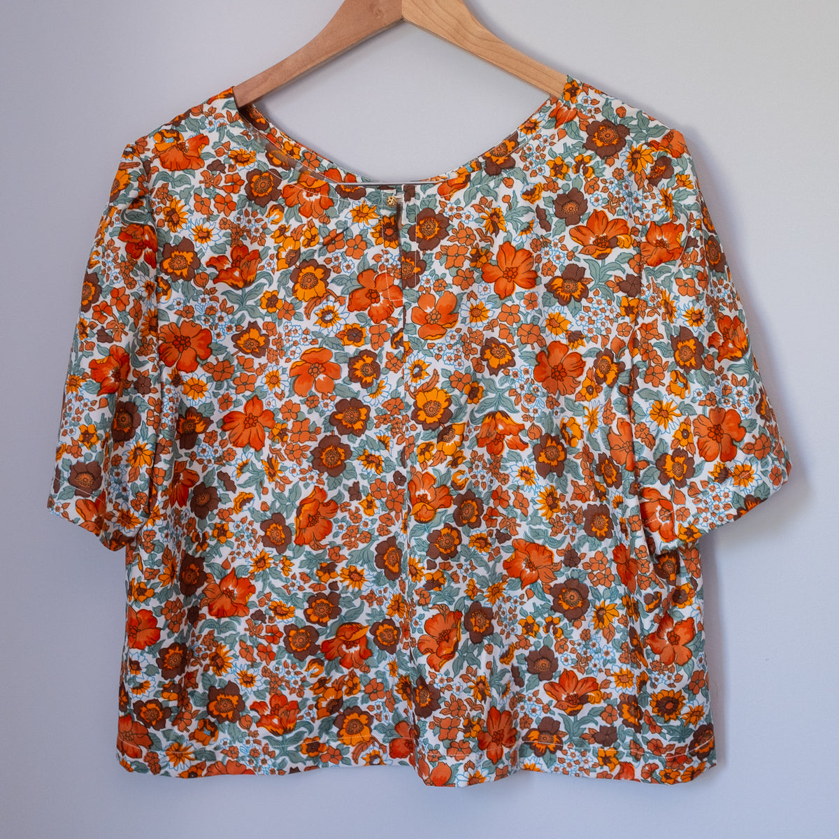 Summer Cropped Blouse - Rusty Floral