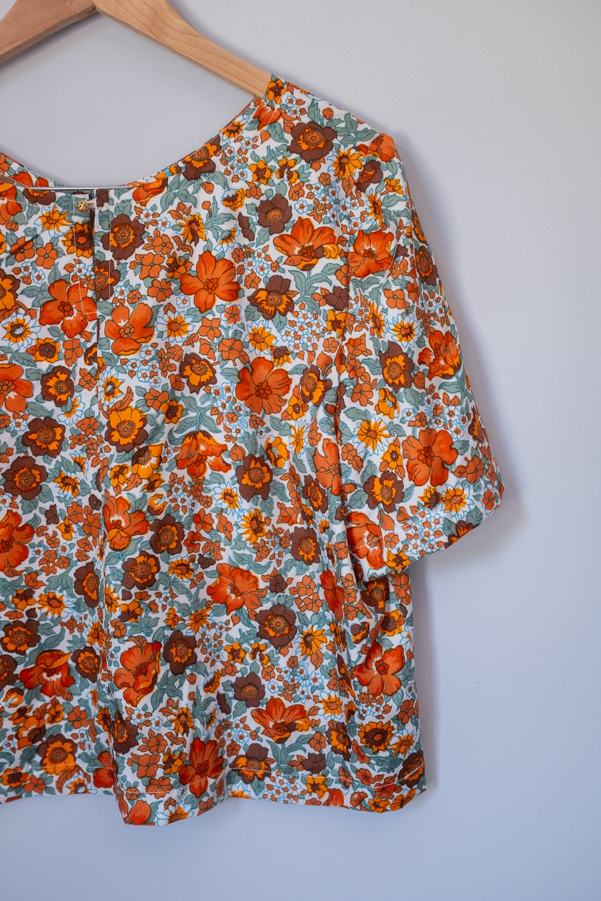 Summer Cropped Blouse - Rusty Floral